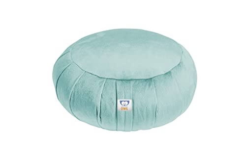 Sensory Owl Meditationskissen Yoga Kissen Zafu Samt Buchweizen Rund Minze von Sensory Owl