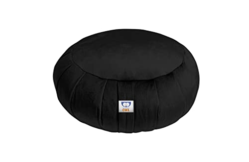 Sensory Owl Meditationskissen Yoga Kissen Zafu Samt Buchweizen Rund Schwarz von Sensory Owl
