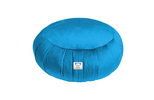 Sensory Owl Meditationskissen Yoga Kissen Zafu Samt Buchweizen Rund Türkis von Sensory Owl