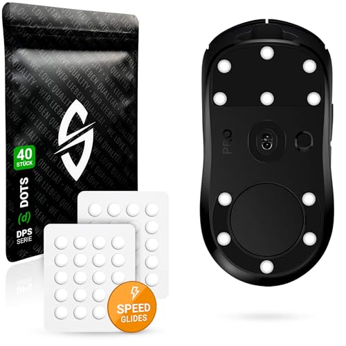 SensoryBoost DPS (d) 2.0 Universal Dot Skates | 40 Stück Ø 6,5 mm | PTFE Mausfüße für ultraschnelles Gleiten & minimale Reibung | Abgerundet & langlebig | 0.8mm Tief | Glides für Computer Mäuse von SensoryBoost