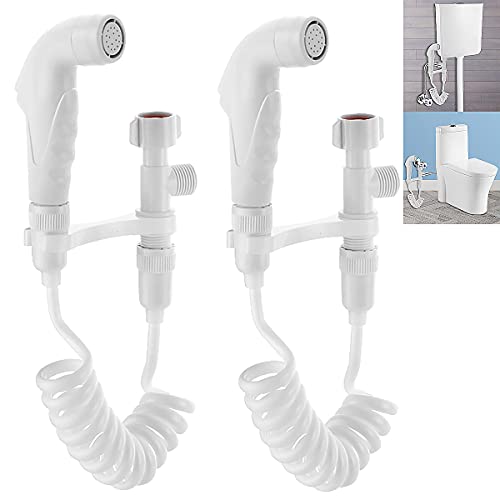 Bidet Handbrause, Senteen 2 Sätze Bad Bidet Wasserspar Hand Bidet Sprayer Plastik Bidet Armaturen Duschkopf Bidet Toilettenzubehör Set, Für Reinigung Badezimmer Bodenreinigungs Tuch Toilette Tierbad von Senteen