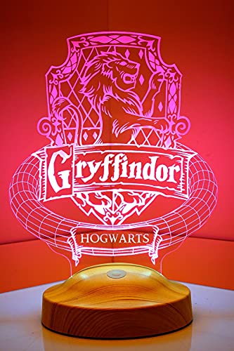 Sentidos 3D Led-Nachtlicht Geschenke Lampe Jungen Kind Kinder Geburtstagsgeschenke Schreibtischlampe Schlafzimmer Taufgeschenk (Gryffindor) von Sentidos