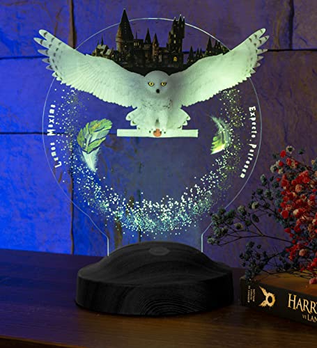 Sentidos 3D Led-Nachtlicht Geschenke Lampe Jungen Kind Kinder Geburtstagsgeschenke Schreibtischlampe Schlafzimmer Taufgeschenk (Hedwig) von Sentidos