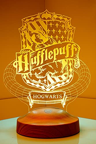 Sentidos 3D Led-Nachtlicht Geschenke Lampe Jungen Kind Kinder Geburtstagsgeschenke Schreibtischlampe Schlafzimmer Taufgeschenk (Hufflepuff) von Sentidos