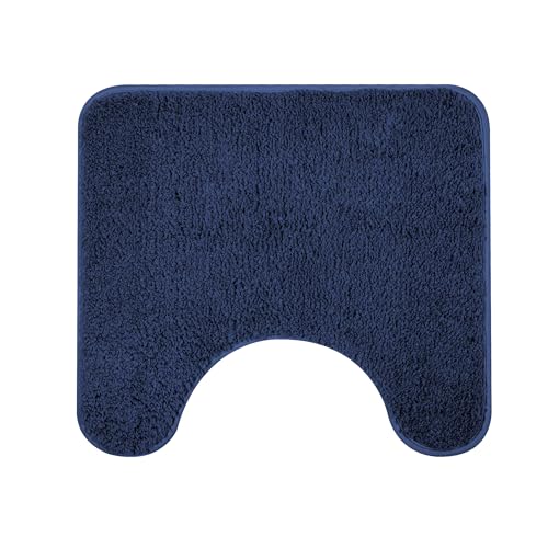 Sentidos WC Vorleger Ausschnitt für Toilette 45 x 50 cm Badematte in Marineblau Badeteppich rutschfeste maschinenwaschbar weicher Badezimmerteppich Wasserabsorbierend Badvorleger Badmatten badteppich von Sentidos