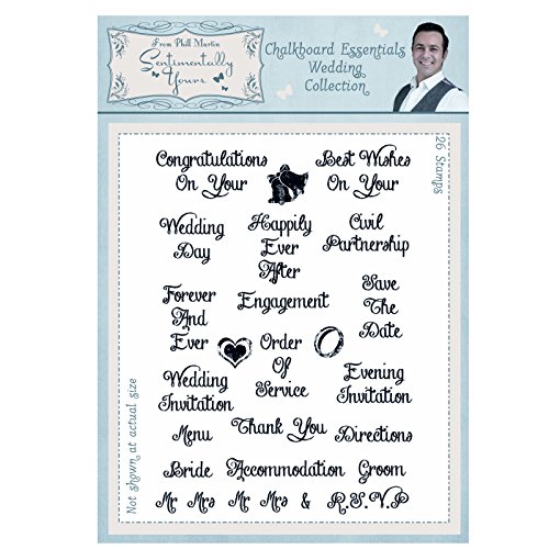 Sentimentally Yours von Phill Martin A5 Kreidetafel Essentials Wedding Collection Clear Stamp Set, Polymer, 10 x 15 x 0,8 cm von Sentimentally Yours