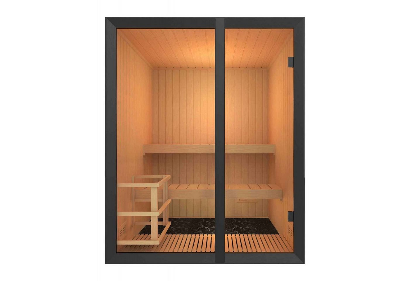 Sentiotec Sauna Sentiotec Onni Elementsauna aus Abachi Saunakabine Elementkabine von Sentiotec