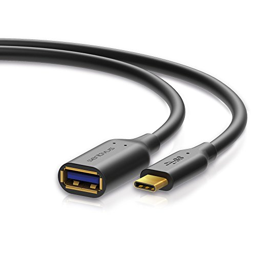 Sentivus U309-010 Pro Series USB 3.0 OTG Adapter-Kabel (USB 3.1-C Stecker auf USB-A Buchse) für Smartphone, Tablet und USB-Geräte 0,10m, 0,10m, schwarz von Sentivus