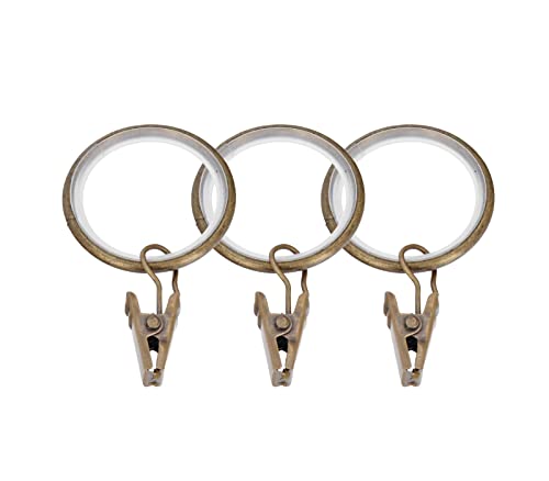Gardinenringe mit Klammern Leise Rutenringe Für 19mm Stangen Messing Antik 20x Gardinenringe mit Klammern Leise Rutenringe Für 19mm Stangen Messing Antik 20x von Sento