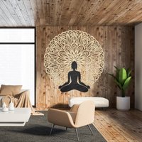 Buddha Mandala | Wandkunst Holzdekoration Großes Wandbehang Holzdekor Geometrie Blume Geschenk Für Sie Dekor von SentopEU