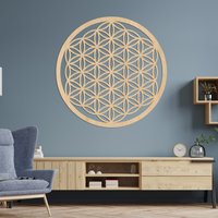 Holzblume Des Lebens, Mandala-Wandkunst, Holzdekoration, Großes Mandala, Wandbehang, Holzdekor, Geometrieblume, Geschenk von SentopEU