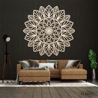 Hölzern Mandala, Holz Wand Kunst, Große Dekor Wand, Wandbehang, Dekoratives Kunstwerk, Holzblume, Kreis Kunst Lotus von SentopEU