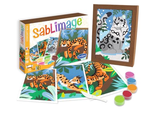 Sentosphère 3908822 Sablimage, Sandbilder-Mal-Set für Kinder, Motiv Raubkatzen, DIY Bastelset, Kreativset, Sandmalset ab 4 Jahren von Sentosphere