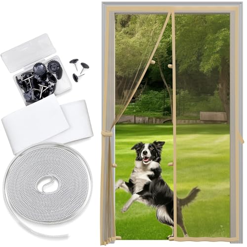 Magnetische Fliegengittertür (mehrere Größen und Farben zur Auswahl), Premiumqualität, robust und langlebig, beige, IHLSMS3683BE von Sentry Screens