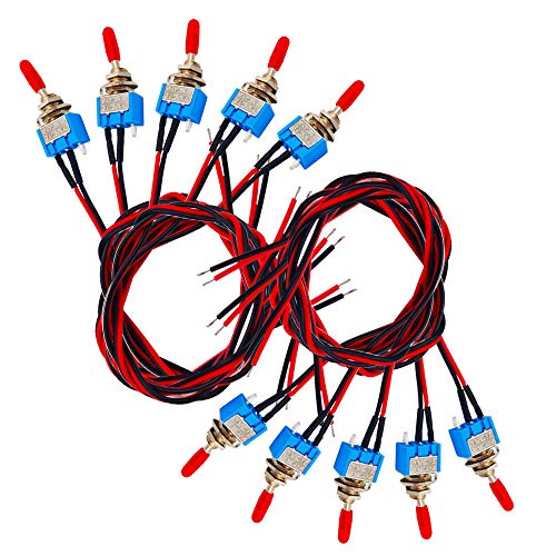 Senven 10pcs Professionelles Auto-Mini-Kippschalter mit vorverdrahtetem, Ein-Aus-2-Position 3-Pin Spst 3v / 5v / 12v / 220v / 240v Für PKW, LKW, Boote, Armaturenbretter - 3a 250vac / 6a 125vac von senvenelec
