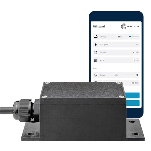 Senvolon Hochpräzisions RADAR WLAN Füllstandsanzeige und Füllstandsmesser für Zisterne o. Tank - Smartphone Steuerung, 40m Messdistanz, Smarthome Integration, wasserdicht, Made in Germany Senvolon Hochpräzisions RADAR WLAN Füllstandsanzeige und Füllstandsmesser für Zisterne o. Tank - Smartphone Steuerung, 40m Messdistanz, Smarthome Integration, wasserdicht, Made in Germany von Senvolon