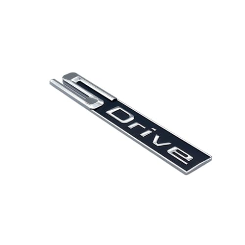 Neue chromschwarze Fender-Buchstaben SDrive XDrive EDrive Embleme for 3 4 5 6 7 8 Serie X3 X4 X5 X6 Z4 GT Auto-Kofferraum-Logo-Aufkleber (Color : Silver SDrive) von Senyer