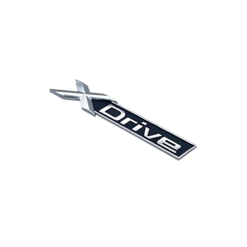 Neue chromschwarze Fender-Buchstaben SDrive XDrive EDrive Embleme for 3 4 5 6 7 8 Serie X3 X4 X5 X6 Z4 GT Auto-Kofferraum-Logo-Aufkleber (Color : Silver XDrive) von Senyer