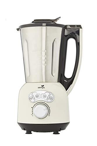 Senya SYCP-HB008C Heiz-Standmixer Edelstahl Cook & Ice V3, Mixer sahnehaltige/fein pürierte Suppe, Dampfkochen, Crush-EIS, Smoothies, 1, 5L,1400W, Cremefarben, 1400, Metall, 1.5 liters von Senya