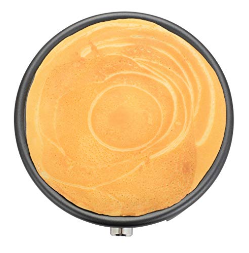 senya Crepe Time SYCK-CV026-SP2 Platte aus Aluminiumguss, für große Crêpes von 30 cm, Edelstahl, Schwarz von Senya