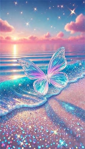 Senyanr 5D Strand-Schmetterling Diamond Painting Eckige Steine 80x170cm,Diamond Painting Set für Erwachsene Anfänger Strass Stickerei Diamant Painting Bilder Crystal Art Bastelset von Senyanr