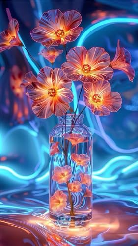 Senyanr 5D Transparente Vase Diamond Painting Eckige Steine 70x150cm,Diamond Painting Set für Erwachsene Anfänger Strass Stickerei Diamant Painting Bilder Crystal Art Bastelset von Senyanr
