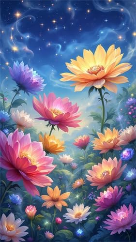 Senyanr 70x150cm Diamond Painting Erwachsene Schöne Blume,DIY Round Vollbohrer diamond painting groß Mosaik Diamant Kunst Stickerei Kreuzstich Bilder,Geschenk Wanddekoration von Senyanr