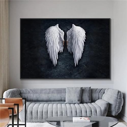 Senyanr Engelsflügel Leinwandbilder Kunstdruck - Moderne Wandbild für Badezimmer Wohnzimmer Wanddekoration - 80x120cm von Senyanr