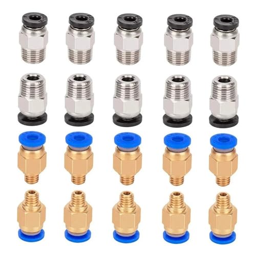 20 Stücke PC4-M6 PC4-M10 Pneumatische Fitting PC4-M10 for Ender 3/3 Pro/3 V2 Ender 5/5 Pro/5 Plus CR-10 3D Drucker Teile(20Pcs Mixed Size) von Seoncoeng