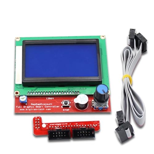 3D-Drucker 12864 Abdeckung Ender3 Ganzmetall-Displayhalterung 12864 Smart Controller RAMPS 1.4 LCD 12864 Bedienfeld Blauer Bildschirm(Only 12864) von Seoncoeng
