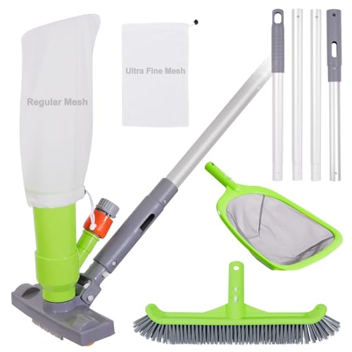 Sepetrel Deluxe-Schwimmbad-Reinigungsset mit Spa-Jet-Staubsauger, Bürste, halbtiefem Skimmernetz und verstellbarer 146,1 cm Stange, ideal für die Reinigung oberirdischer und aufblasbarer Pools von Sepetrel