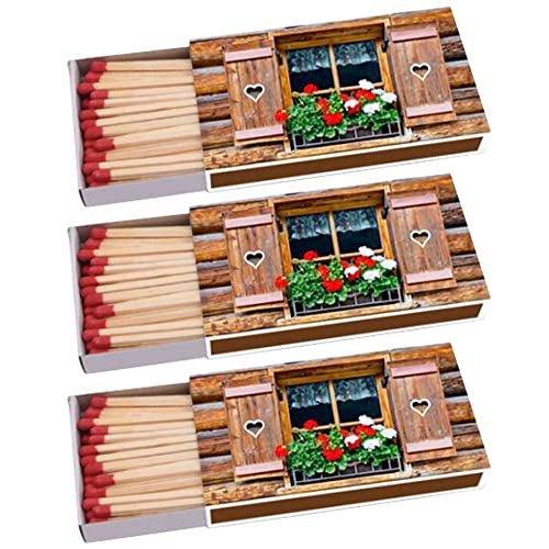 135 Kaminhölzer (3 Packungen à 45 STK) ca 100mm lang Kaminstreichholz Streichhölzer Kaminanzünder Zündhölzer Zigarre Pfeife Kamin Grill Kerze Lange Brenndauer (Frühling) von Sepilo