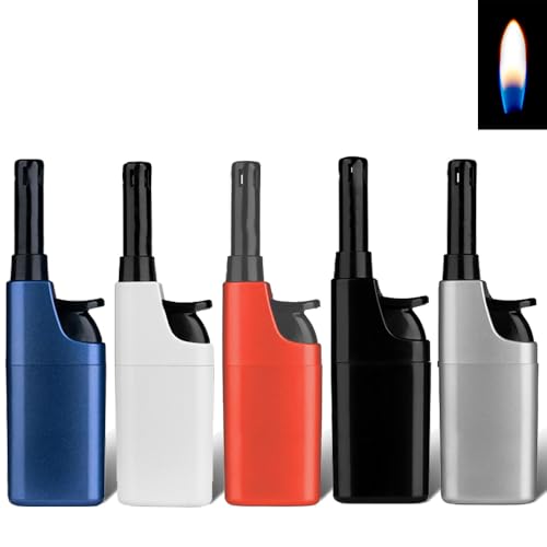 5X Stabfeuerzeug 10,5cm Candle Light Kerzenanzünder Softflamme Gas Feuerzeug BBQ Anzünder wiederbefüllbar Flammenstärke regulierbar (Favourite Colours) von Sepilo