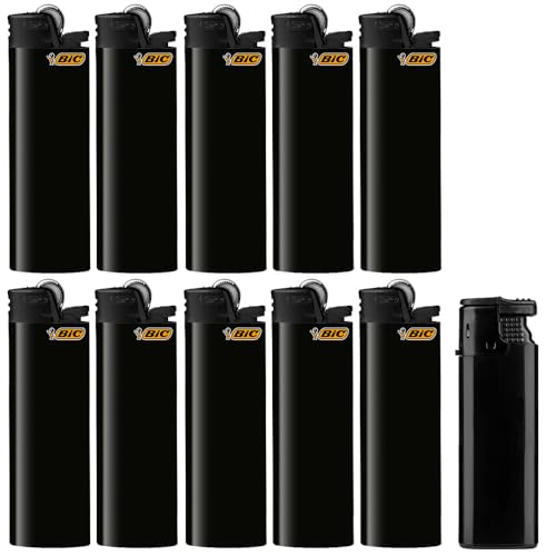 BIC Maxi J26 All Black Large inkl. 1 Sepilo Turbo Flame Feuerzeug schwarz (10) von Sepilo