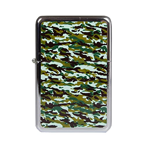 Benzinfeuerzeug American Style Benzin Feuerzeug robust Metall Sturmfeuerzeug Geschenk Outdoor Camping Windfest Wetterfest Designs Farben - Motivserie A (Motiv 03 - Camouflage Tundra) von Sepilo