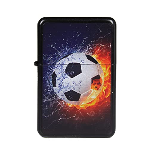 Benzinfeuerzeug American Style Benzin Feuerzeug robust Metall Sturmfeuerzeug Geschenk Outdoor Camping Windfest Wetterfest Designs Farben - Motivserie A (Motiv 21 - Feuer Wasser Ball) von Sepilo