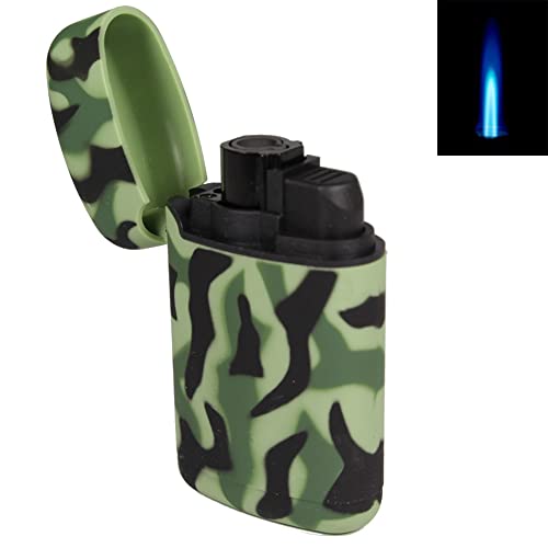 Easy Torch Sturmfeuerzeug Camouflage Feuerzeug Outdoor Rubber Jet Flame Gas Turbofeuerzeug mit Jetflamme (Jungle) von Sepilo