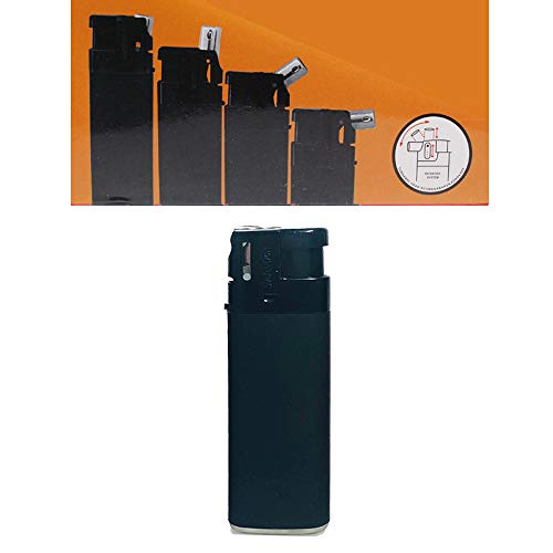 Feuerzeug Modell Sidekick Rubber Color als Normal- oder Pfeifenfeuerzeug 3-Fach verstellbar 0, 45, und 90 Grad seidige Soft Touch Oberfläche (Schwarz (1 Feuerzeug)) von Sepilo