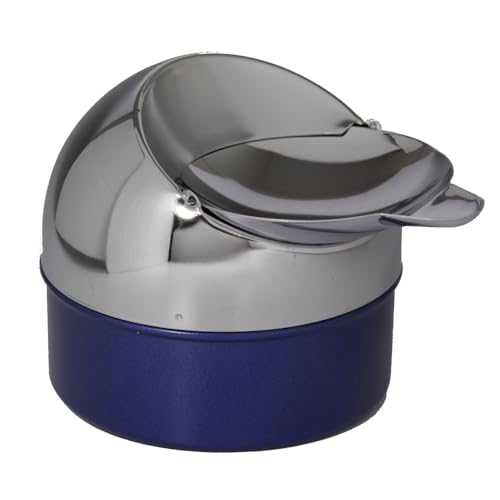 Grosser Windaschenbecher DOLPHIN Kippaschenbecher Aschenbecher für innen und außen Metall Windascher Kippascher Klappdeckel (Blau) von Sepilo