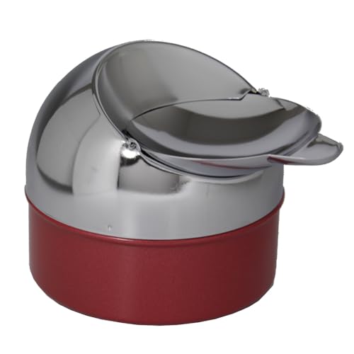 Grosser Windaschenbecher DOLPHIN Kippaschenbecher Aschenbecher für innen und außen Metall Windascher Kippascher Klappdeckel (Rot) von Sepilo