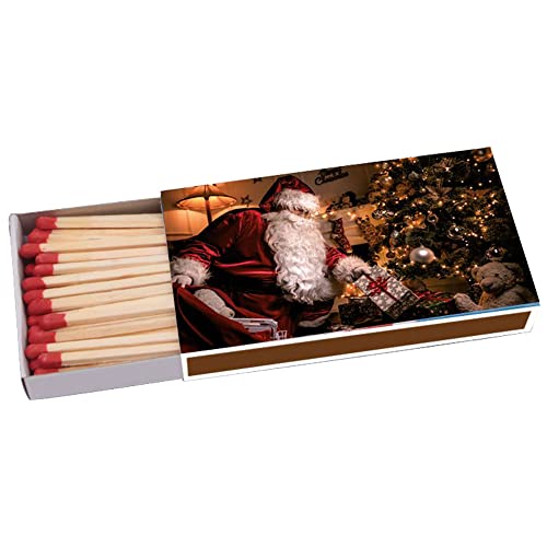 Kaminhölzer Weihnachten Traditional Christmas Kaminstreichholz 100mm Streichhölzer Kaminanzünder Zigarrenstreichhölzer Zündhölzer für Zigarre Pfeife Kamin Grill Kerze Lange Brenndauer (1 Packung) von Sepilo