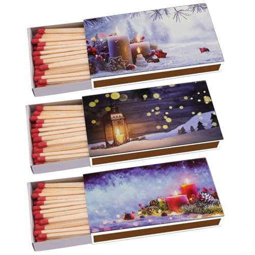 Kaminhölzer Weihnachtslichter Kaminstreichholz Zigarrenhölzer Pfeifenhölzer 100mm Streichhölzer Kaminanzünder Zündhölzer Zigarre Pfeife Kamin Grill Kerze Lange Brenndauer (3 Packungen) von Sepilo