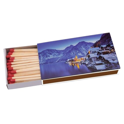 Kaminhölzer Winter Wonderland Kaminstreichholz Zigarrenhölzer Pfeifenhölzer 100mm Streichhölzer Kaminanzünder Zündhölzer Zigarre Pfeife Kamin Grill Kerze Lange Brenndauer (1 Packung) von Sepilo