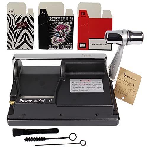Sepilo Powermatic 1 Plus Elite Zigarettenstopfmaschine inkl. 3X Zigarettenschachtelhüllen Pappschuber Stopfmaschine Powermatic I Zigarettenstopfer Zigarettenmaschine von Sepilo