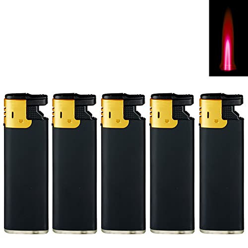 Turbo Feuerzeug Sturmfeuerzeug Black Rubber Gold Cap Rote Turboflamme windfest Gas Turbofeuerzeug angenehm seidig gummierte Oberfläche und Schutzkappe (5) von Sepilo