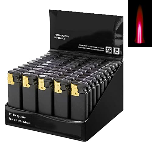 Turbo Feuerzeug Sturmfeuerzeug Black Rubber Gold Cap Rote Turboflamme windfest Gas Turbofeuerzeug angenehm seidig gummierte Oberfläche und Schutzkappe (50) von Sepilo
