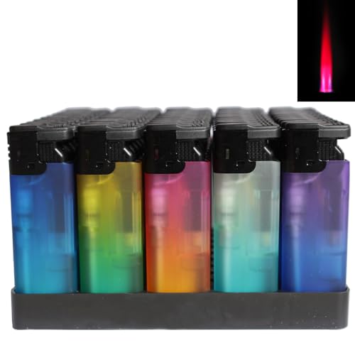 Turbo Sturmfeuerzeug Color Gradient RS Rubber Soft Touch Semitransparent Rote Flamme Gas Feuerzeug Jet Flame Turbofeuerzeug (50) von Sepilo