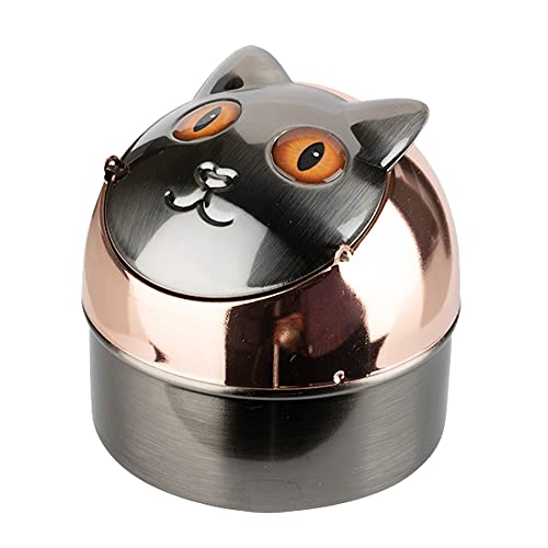 Windaschenbecher Cat Kippaschenbecher Aschenbecher Katze für Innen und Außen Metall Windascher Klappaschenbecher Kippascher (Amy) von Sepilo