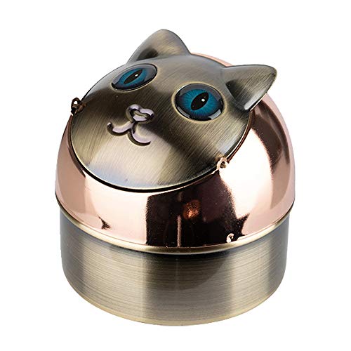 Windaschenbecher Cat Kippaschenbecher Aschenbecher Katze für Innen und Außen Metall Windascher Klappaschenbecher Kippascher (Cilly) von Sepilo