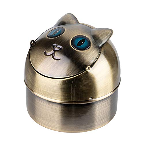 Windaschenbecher Cat Kippaschenbecher Aschenbecher Katze für Innen und Außen Metall Windascher Klappaschenbecher Kippascher (Fina) von Sepilo